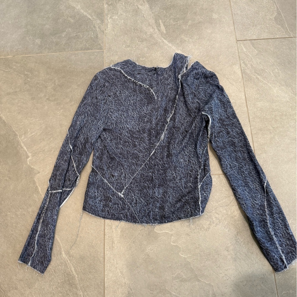 Nwt Facon Jacmin Tess Denim Patchwork Top Size Us Xs Or Eu 36 — image 6 of 8